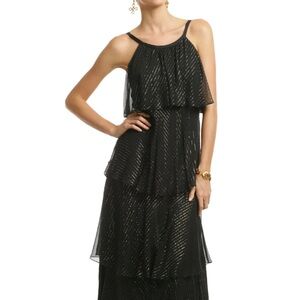 Milly - size 6.  Elegant Black and Gold Layered Dress